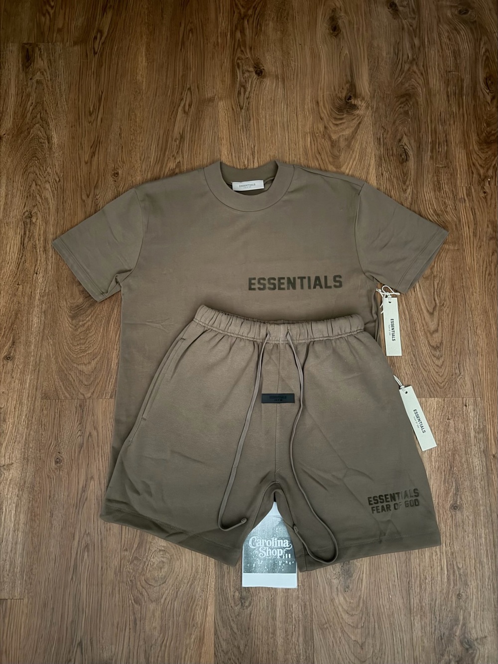 Fear of God Essentials WOOD Tee & Shorts SET 🪵